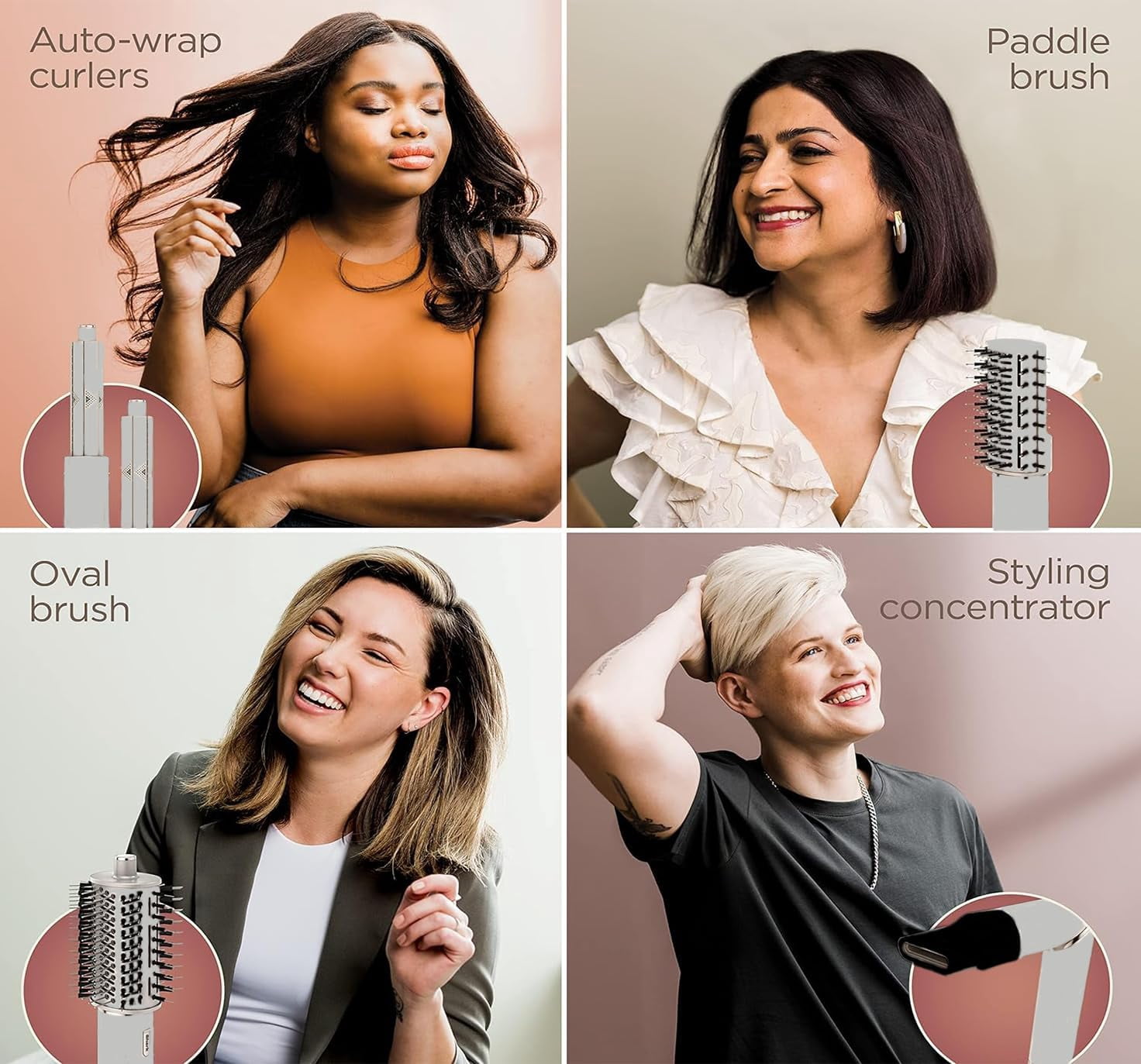 9 in 1 Hair Styler & Blow Dryer Set – New Hair Dryer with Auto Curling Technology, Diffuser, Left & Right Air Curlers, Curling Brush, Straightener Brush & Nozzle