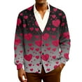 thumbnail image 2 of QHRMKOG Cardigan Sweaters for Men Cute Valentine's Day Heart Cardigans Print Relaxed Fit Long Sleeve V Neck Button Up Cardigan Sweater Trendy Ribbed Knit Sweaters Black 2XL, 2 of 7
