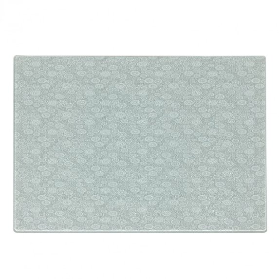 Geometric Cutting Board, Geometric Retro Styled Grey Circles in Various Dimensions Digital Print, Decorative Tempered Glass Cutting and Serving Board, Small Size, White and Pale Grey, by Ambesonne