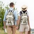 thumbnail image 5 of Naloa Horses Grazing On Meadow Canvas Backpack for Men Women Rucksack Casual Travel Daypack College Tote Satchel Bookbag for Teens-Medium, 5 of 7