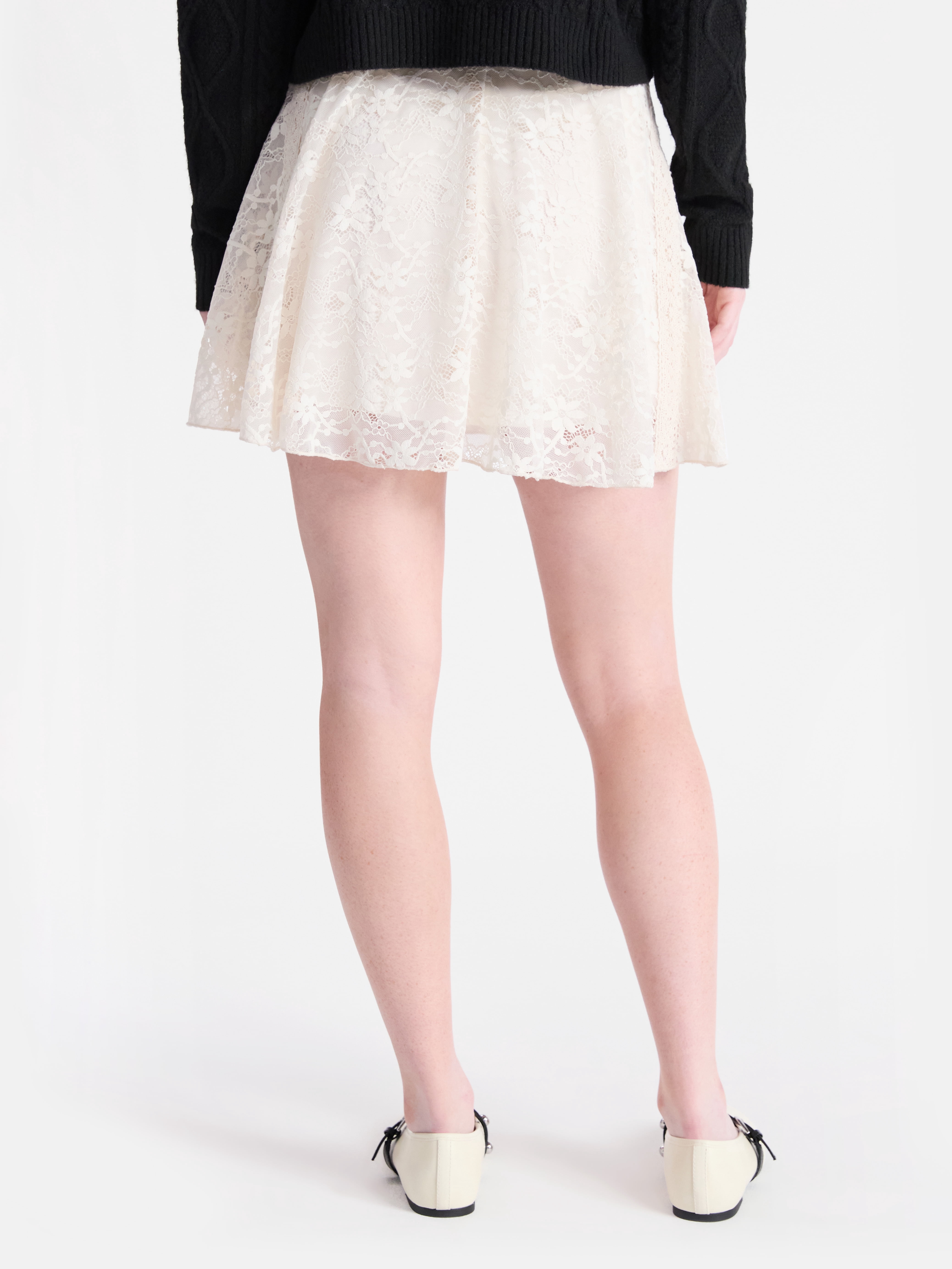 No Boundaries Lace Flouncy Mini Skirt, Women's