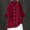 Wine, variant on Hrsba Womens Pocket Shirt Solid Color V Neck Long Sleeve Linen Top With Adjustable Button Cuffs For Winter Fall