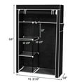 thumbnail image 2 of 64" Black Portable Closet Organizer with 6 Shelves - Dustproof Wardrobe Storage Rack, 2 of 9