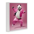 thumbnail image 3 of Stupell Industries Modern Dancing Panda in Pink White Framed Giclee Art, 17 x 17, by Roozbeh, 3 of 8