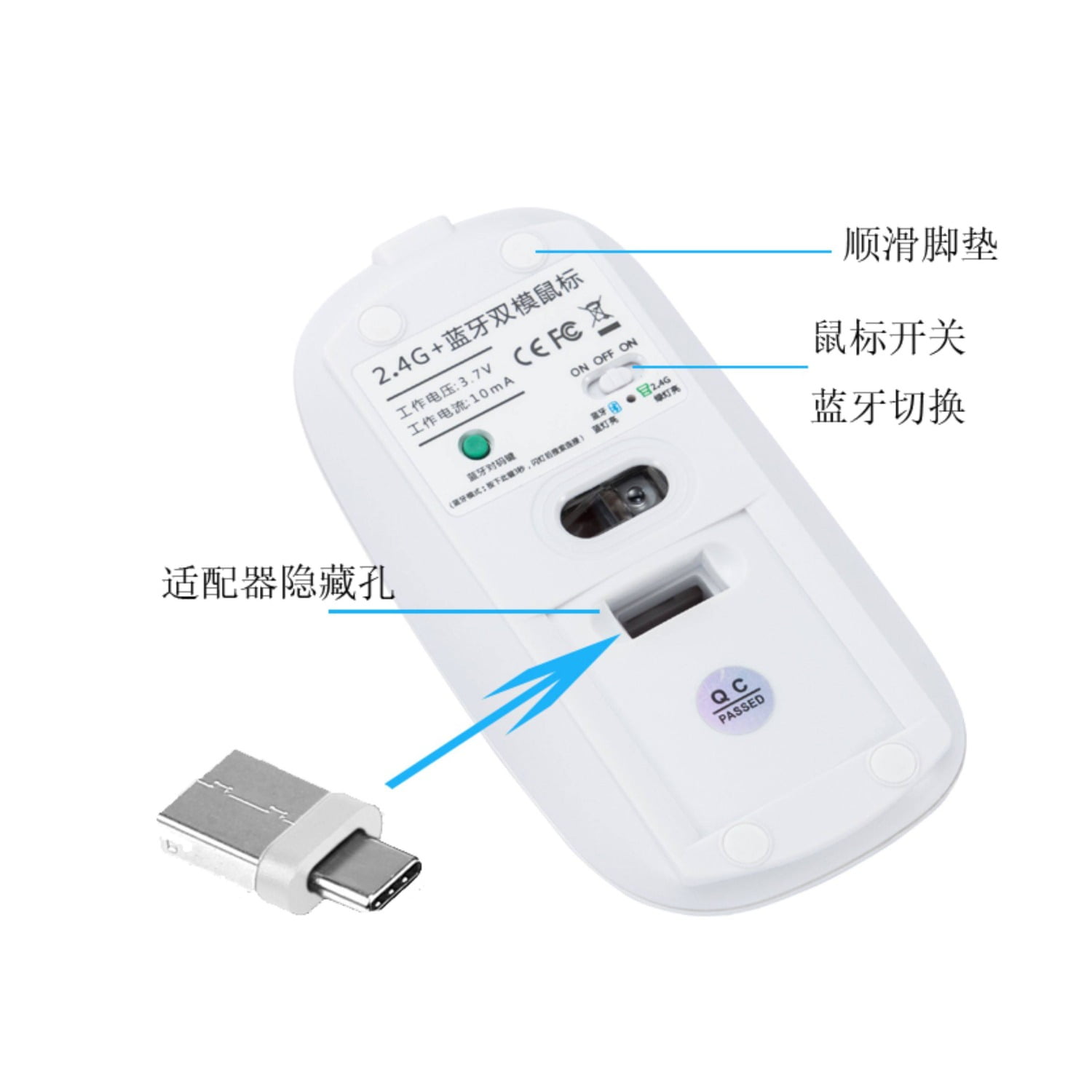 Wireless Bluetooth Silent Mouse for MacBook, Rechargeable Compatible with MacBook Air/Pro M1 M2 M3 Laptop