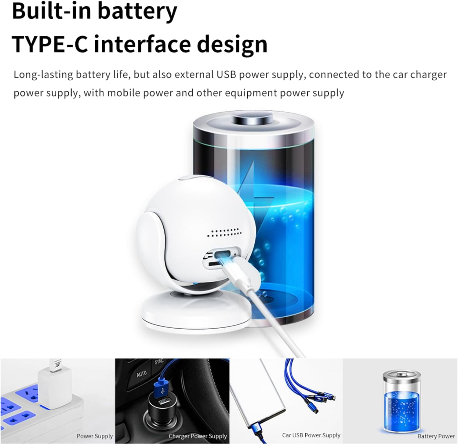 170 ° Wide Angle Magnetic Indoor Camera - Mini Wireless IR Night Vision, Motion Detection Quad Screen Surveillance Cam for Pet/Baby/Nanny Monitor