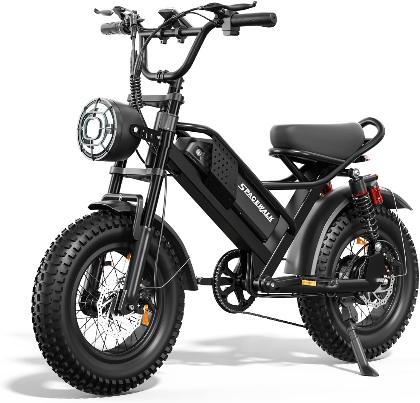 Eilleo Spacewalk M6 Off road Electric Bike for Teens/Adults,16" fat tire Ebike,1500W Peak Motor 21.7mph,48V 15.6Ah Removable Battery, Dual Suspension UL2849