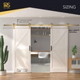 thumbnail image 2 of Rio Salto Gold Barn Door Hardware Kit Adjustable Length Sliding Hardware Modern Barn Interior Brushed Brass Panel Hardware Hardware Kit, 2 6ft Single Door - NO DOOR, 2 of 9