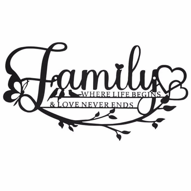 Monstrate Familia donde la vida comienza, el amor nunca termina, letrero con palabras, decoración de pared, añade encanto al hogar, hierro Decoración del hogar