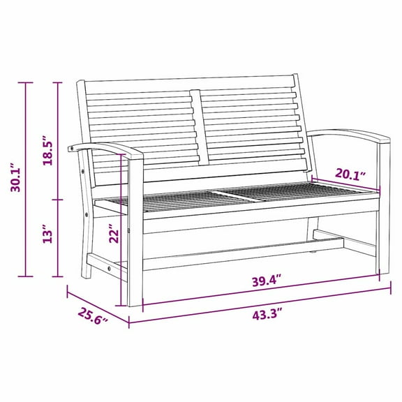 vidaXL Garden Bench Brown 110 x 64 x 76.5 cm Solid teak wood