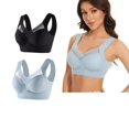 thumbnail image 3 of Sngxgn Wireless Bras for Women Comfort Full Coverage T-Shirt Bra Lightly Lined Push up Bra V-Neck Bralettes for Ladies(Black,XXXXXXL), 3 of 3