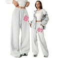 thumbnail image 3 of Girls 67 Printed Sweatpants Straight Leg Loose Fit Jogger Pants Lightweight Athletic Casual Trousers with Side Pockets for School and Sports, 3 of 3
