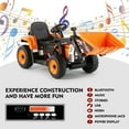 thumbnail image 6 of 12V Kids 3 Speeds Ride on Excavator Orange Electric Car Construction Vehicle Digger with Bluetooth, Remote Control, Microphone Jack, Music, Lights, 6 of 8