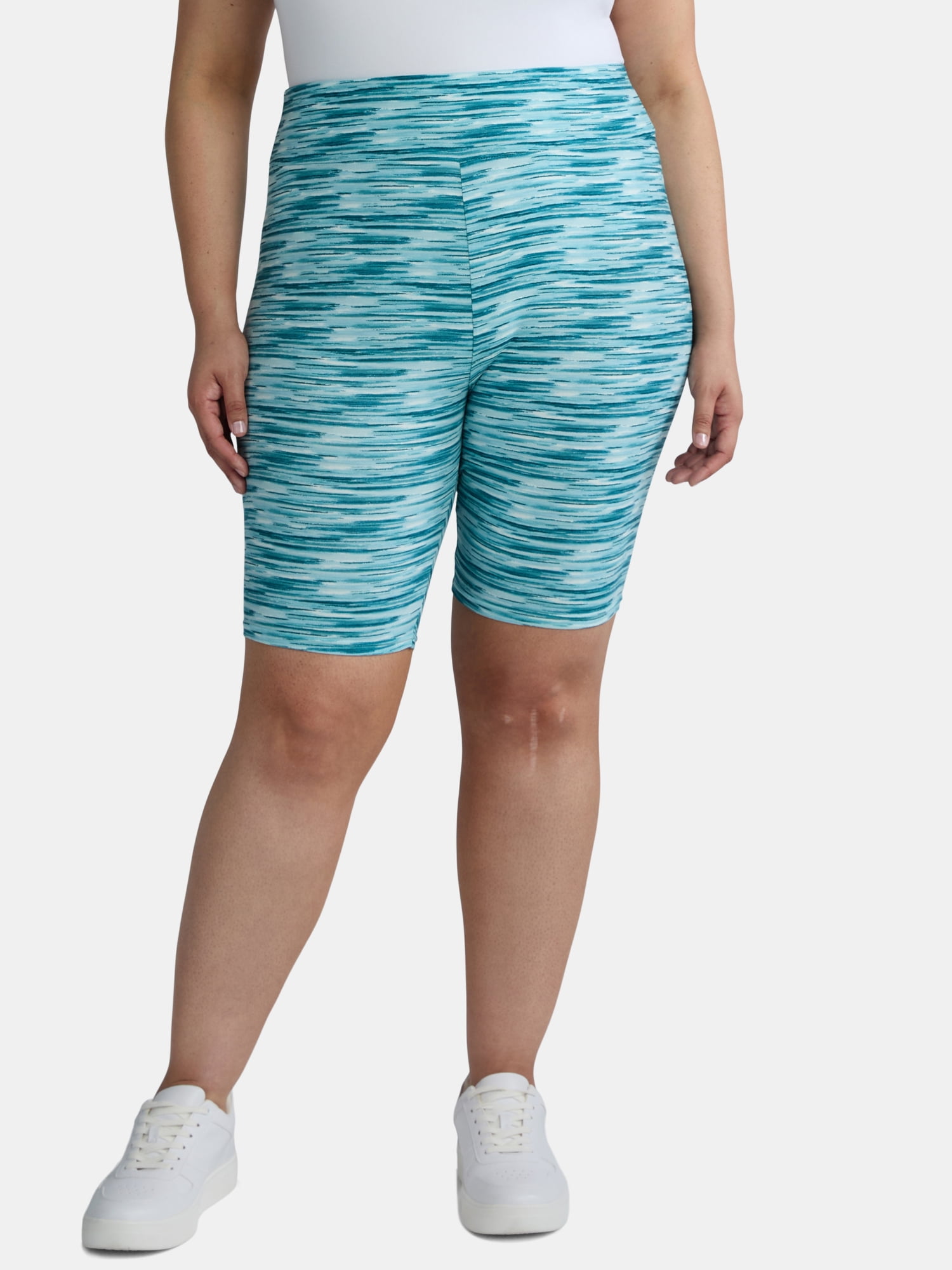 Terra & Sky Women’s Plus Size Bike Shorts, 10" Inseam, 2-Pack, Sizes 0X-5X