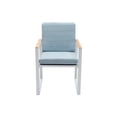 thumbnail image 2 of Outdoor Dining Chairs Set of 6 with Teak Armrest 6 Pieces Chair Aluminum Outdoor Furniture,White, 2 of 5