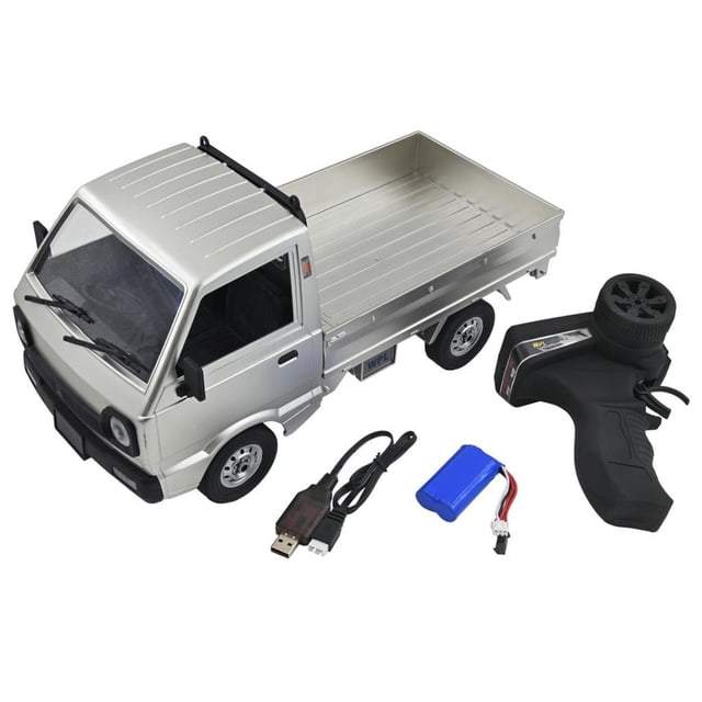 Camión RC, 4x4, control remoto de 2.4 GHz para adultos y niños, motor de escobillas 260. plata