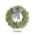 thumbnail image 3 of Hometravel Eucalyptus Leaf Wreath, Artificial Greenery Bow Door Hanging, Christmas Themed Entryway Decor for Home, Seasonal Display Arrangements, 3 of 7