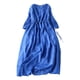 thumbnail image 1 of Vestido entallado de manga 5/4 y cuello redondo para mujer - Elegante vestido informal de poliéster para el día a día o para fiestas, con tejido elástico, 1 of 4