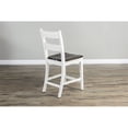 thumbnail image 3 of Home Square 24" Wood Ladderback Barstool in White/Dark Brown - Set of 3, 3 of 7