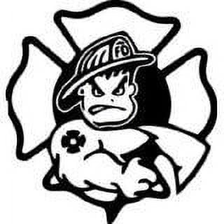 Fireman Picture Art - Kids Boys Bedroom ? Peel & Stick Sticker - Vinyl Wall Decal