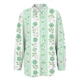 thumbnail image 6 of Endives Women's Button Down Shirt Floral Print Relaxed Fit Long Sleeved Shirt Outerwear Spring Summer Outfit Mint Green, 6 of 7