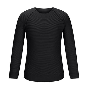GigrtiJin Mens Fall Winter Knitted Tops Round Neck Solid Color Casual Blouse Fashion Comfy Loose Pullover Top