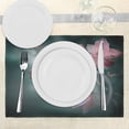 thumbnail image 3 of Ambesonne Floral Place Mats Set of 4, Orchid Flower Butterfly, Standard Size, Jade Green Pale Pink, 3 of 6
