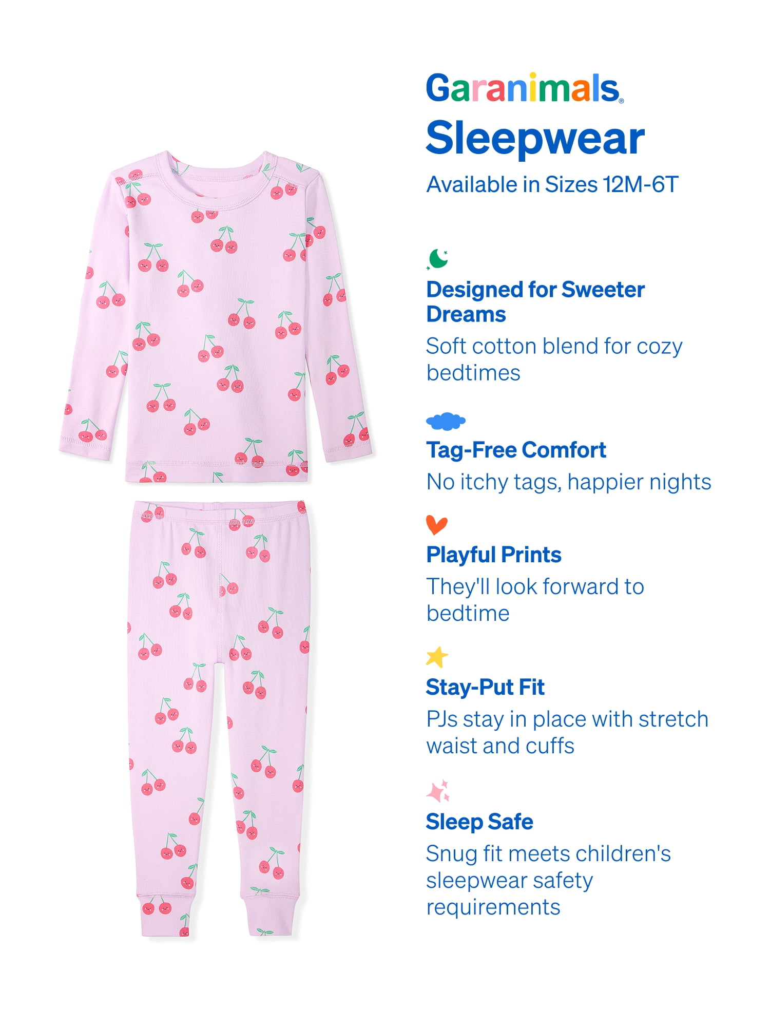 Garanimals Baby & Toddler Pajama Sets, 2-Piece & 6-Piece, Sizes 12M–6T
