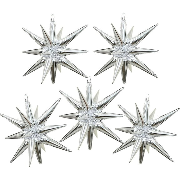 Nanaborn 4D Starburst Balloon, 5 Piece, Foil Mult-Color, 22 in