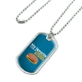 thumbnail image 2 of My Favorite Color is Cheeseburger Military Dog Tag Pendant Necklace with Chain, 2 of 4