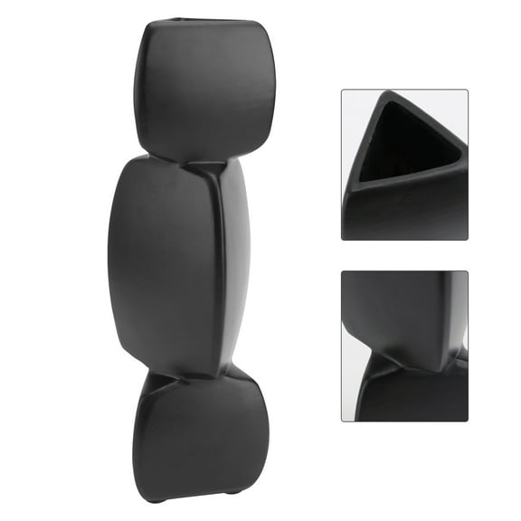 GOOHOCHY Black Ceramic Flower Vase for Desk or Window Simple Style Nordic Home Decor 1 Pc