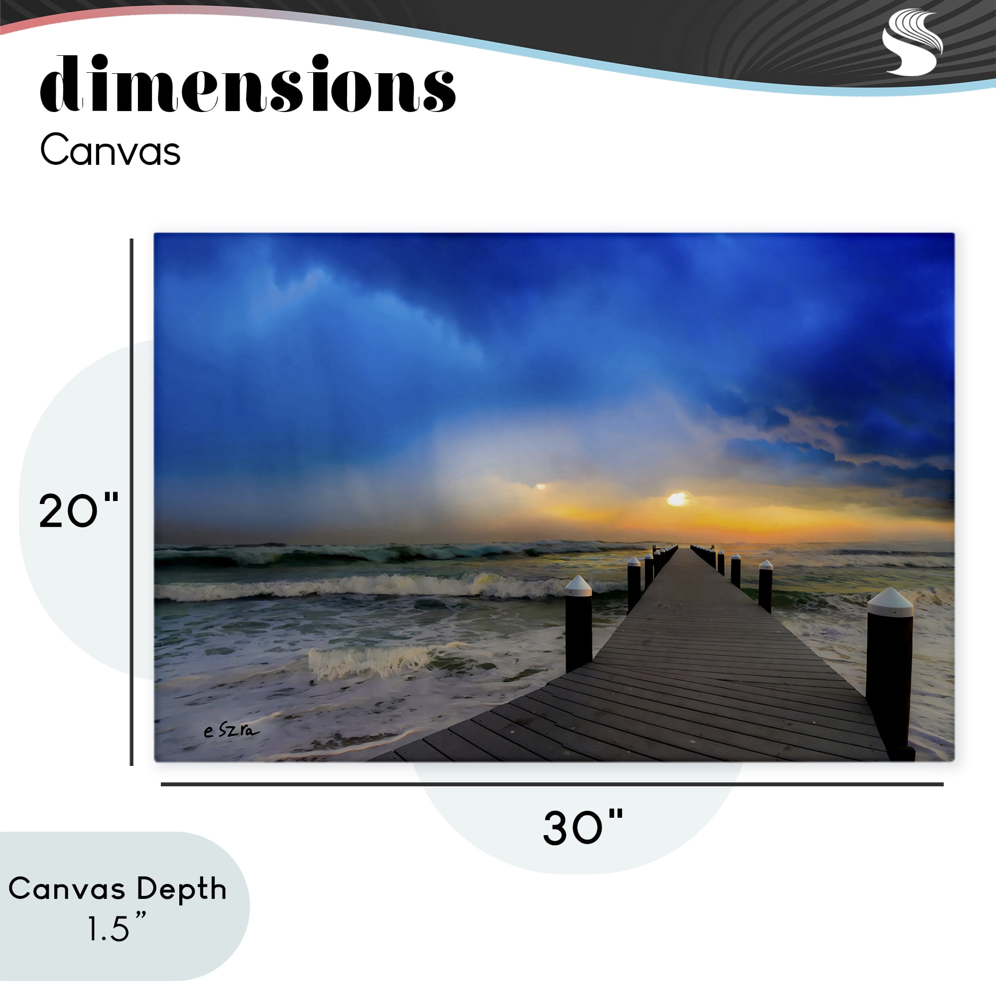 Stupell Industries Sun Breaking Over Sea Pier Canvas Wall Art, design by Eszra Tanner