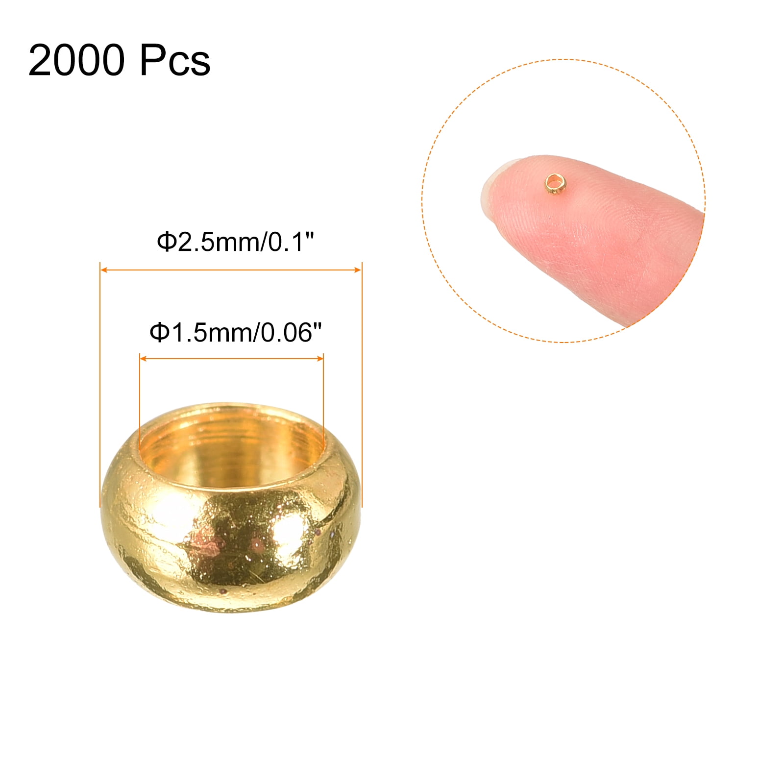 BEADIA Lot De 600 Perles à écraser Plaquées Argent - Ne Ternit Pas - 2