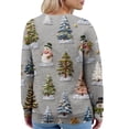 thumbnail image 5 of Women's Fashion Long Sleeve Christmas Snowman Snowflake Print Jacket Cardigan for Holiday Party and Casual Daily Wear,Gray,M, 5 of 5