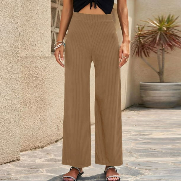Plus Size Pants for Women Wide Leg Pants High Waisted Tummy Control Summer  Casual Loose Lounge Pants Trousers Slacks