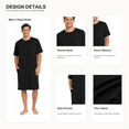 thumbnail image 4 of QSAWXQZ Men's Sleepshirt Crew Neck Short Sleeve Knee Length Breathable Lounge Nightshirt Sleepwear with Pocket 3XL, 4 of 9