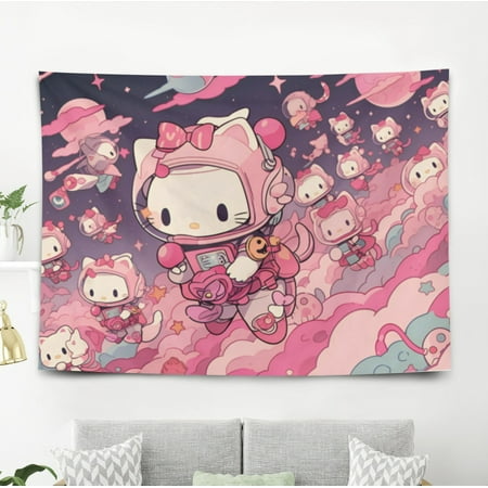 Hello Kitty Gift Wall Hanging Backdrop for Room Bedroom Girls Fans Background Banner Party Birthday Supplies Decor Hello Kitty