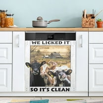 Cow Dishwasher Magnet Cover Reuseable Refrigerator Magnet Cover Decal Fridge Microwave Stickers Hoilday Party Decor 23 x 26 Inch