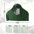 thumbnail image 5 of Manta para llevar con capa Attack on Titan: capa para cosplay, suave y cálido poncho de felpa verde con capucha para adulto y niño 170x90cm JAMW Sencillez, 5 of 5