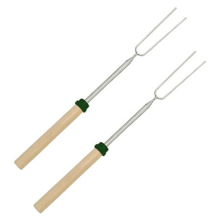 

HOOUDO Stainless Steel Barbecue Bar Clearance 2 Pack Roasting Sticks Set Extendable 32in Long Metal Barbecue Skewers with Wooden Handle for Hot Dogs Camping BBQ Grill