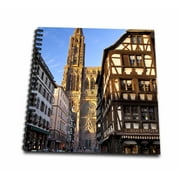 3dRose Bicyclist, Cathedral Notre Dame, Strasbourg, France - EU09 BJN0561 - Brian Jannsen - Mini Notepad, 4 by 4-inch