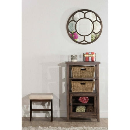 Door 2 Basket - Hillsdale Furniture Tuscan Retreat Basket Stand with Wire Door and Two (2) Baskets, Mocha