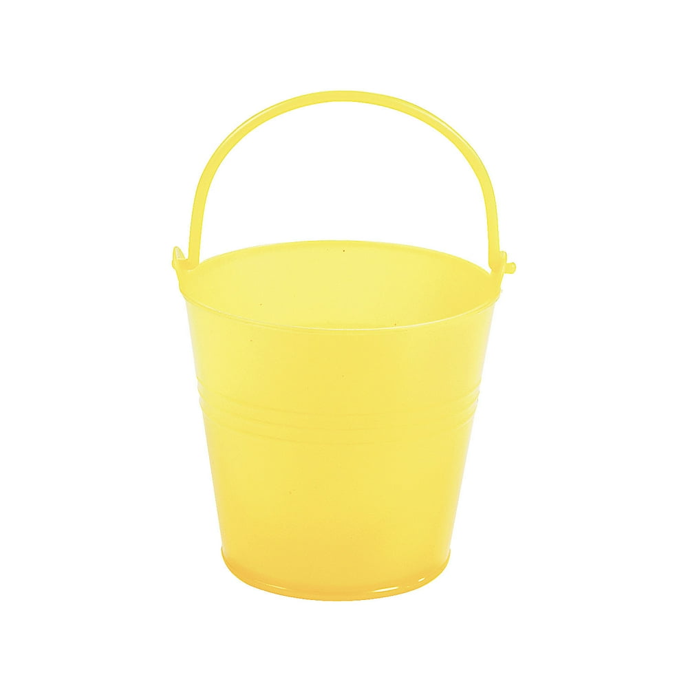 Bright Yellow Plastic Pails 12 Pieces
