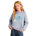 thumbnail image 2 of XAOFW Girls Hoodies Long Sleeved Marine Animal Print Hooded Sweatshirt Kids Soft Cozy Casual Winter Wear Pullover Trendy Tops 8-9 Years, 2 of 4