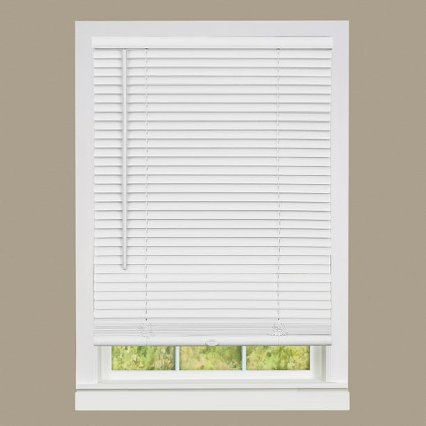 Cordless Window Mini Blinds 1" Slats Room Darkening Vinyl Blind White
