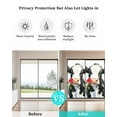 thumbnail image 4 of Window Privacy Film Black White Cow Stained Glass Window Film Decorative Sun Block Window Cover Spring Farmhouse Animals Printed Red Floral Window Clings Static Sticker for Bathroom 35.4"x78.7", 4 of 7