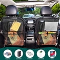 thumbnail image 5 of WOBOGO Night Orange Fox Backseat Car Organizer 2 PCS Footed Universal Car with Touch Screen Tablet Holder Rear Seat Protector, 5 of 7