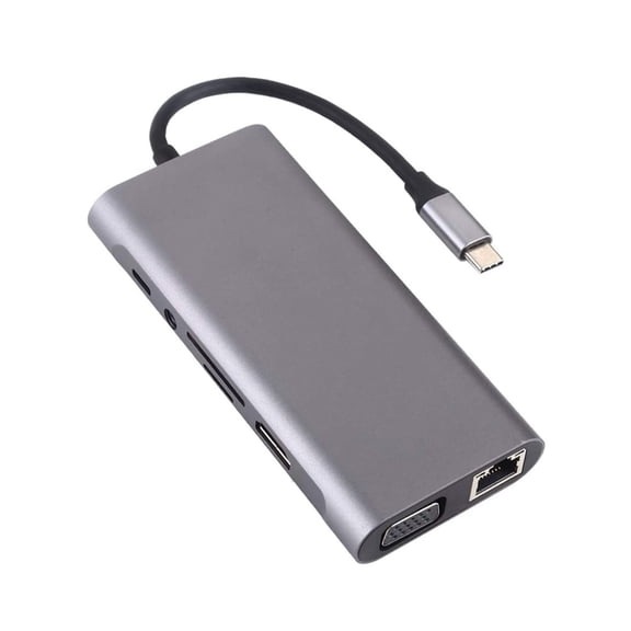 11 in 1 USB C Docking Station Multiport Adapter Memory Card Reader Multiple Port 3.5mm Dock Station USB for Notebook Laptop