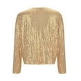 thumbnail image 5 of DHFJKG Jackets For Women Sparkly Sequined Cardigan Plus Size Open Front Long Sleeve Cropped Jacket Carnival Trendy Outerwear, 5 of 5