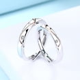 thumbnail image 3 of Sterling Silver Couple Ring Simple Geometric Rings Diamond Wedding Bands Matching Promise Rings for Him and Her Anniversary Jewelry Gifts, 3 of 5